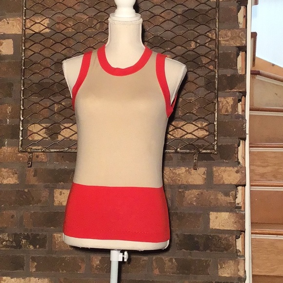 kate spade Tops - Kate Spade sleeveless sweater red/sand tan